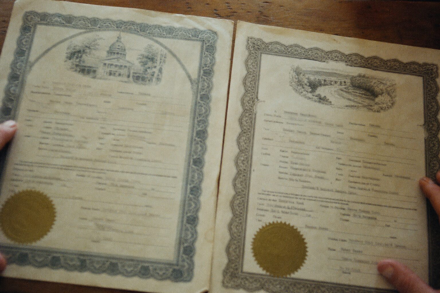 Marriage certificates issued in two different states